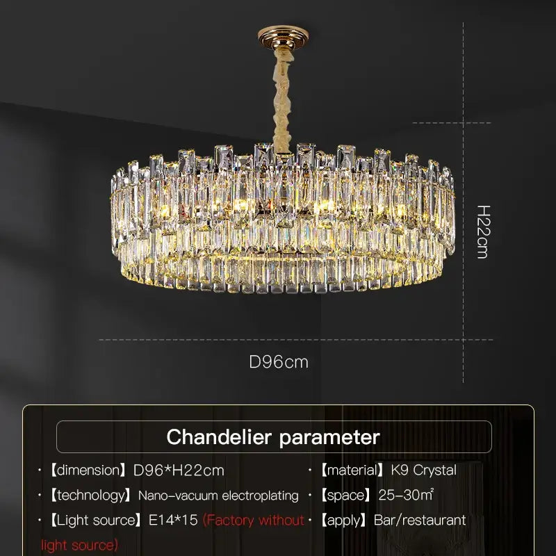 Modern gold crystal chandelier for living room