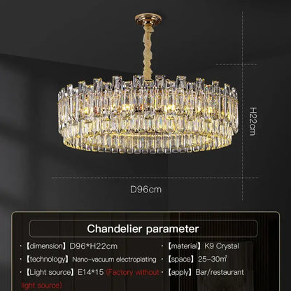 Modern gold crystal chandelier for living room