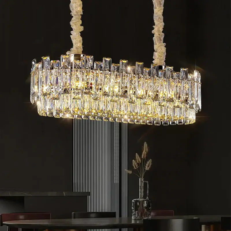 Modern gold crystal chandelier for living room