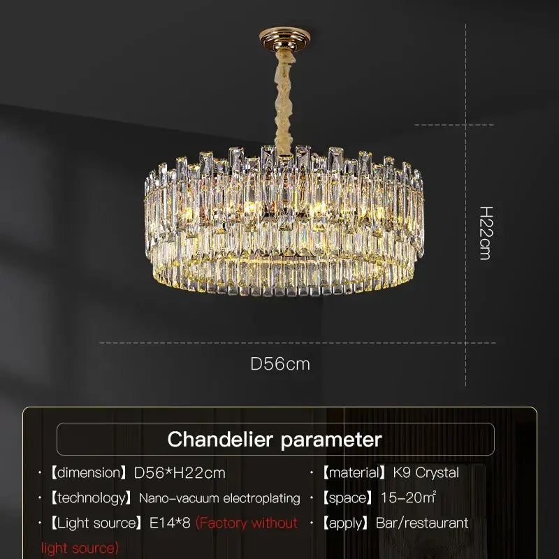 Modern gold crystal chandelier for living room