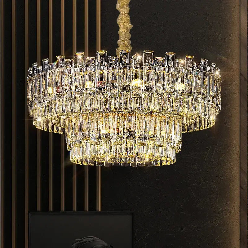 Modern gold crystal chandelier for living room