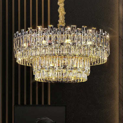 Modern gold crystal chandelier for living room
