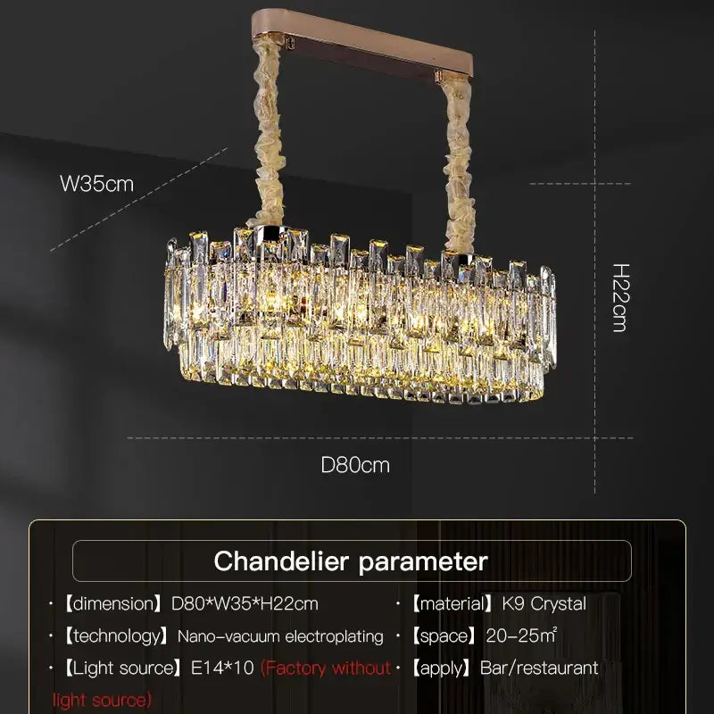 Modern gold crystal chandelier for living room