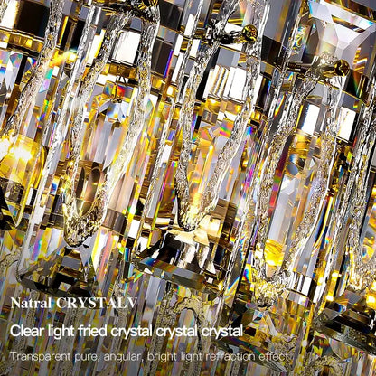 Modern gold crystal chandelier for living room