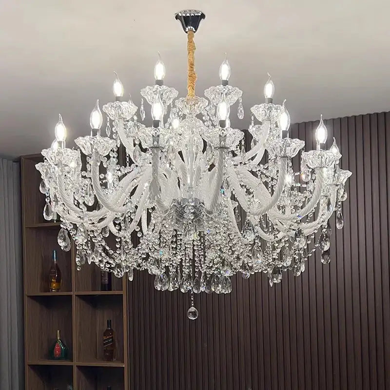 crystal chandelier living room teardrop glass pendant light