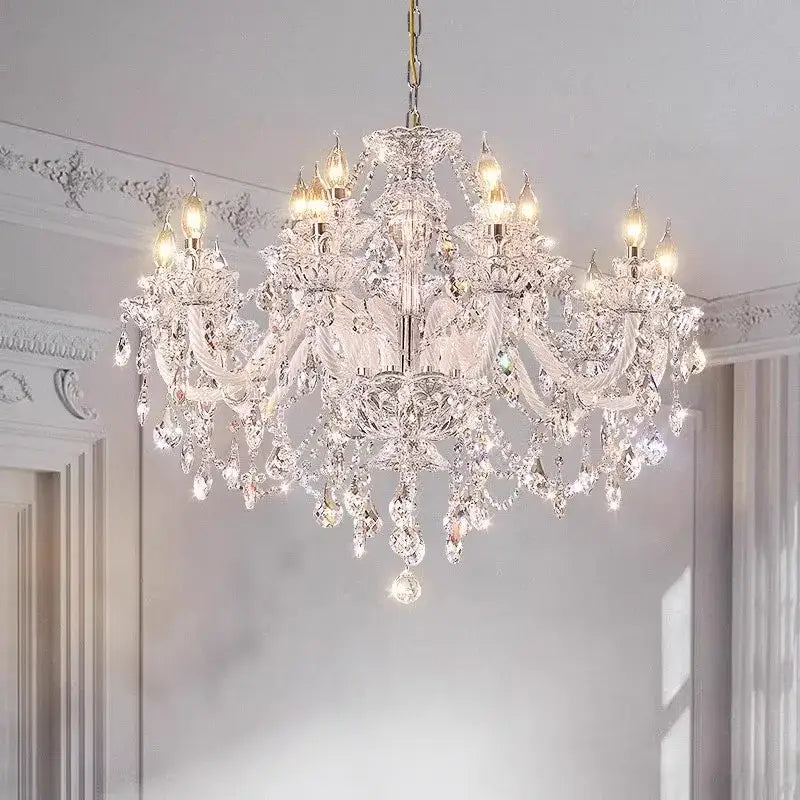 crystal chandelier living room teardrop glass pendant light