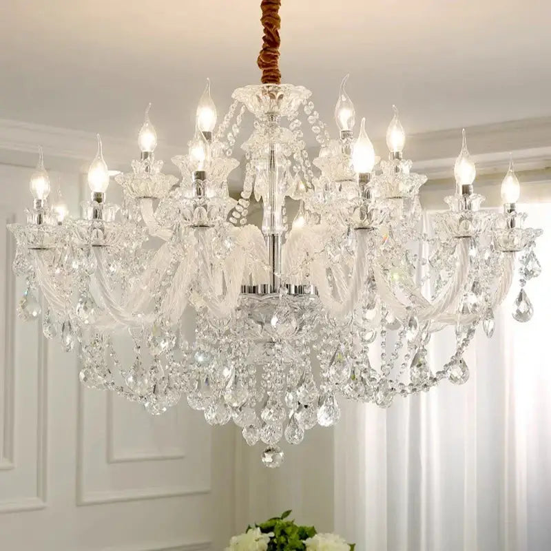 crystal chandelier living room teardrop glass pendant light