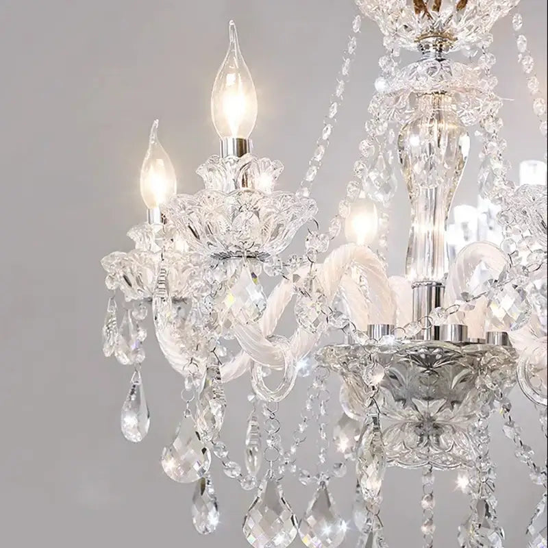 crystal chandelier living room teardrop glass pendant light