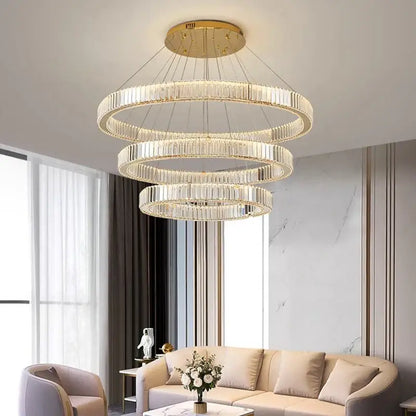 Modern gold crystal chandelier dining room pendant light