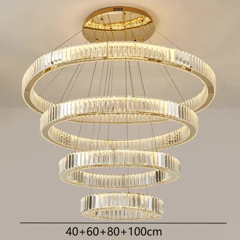 Modern gold crystal chandelier dining room pendant light