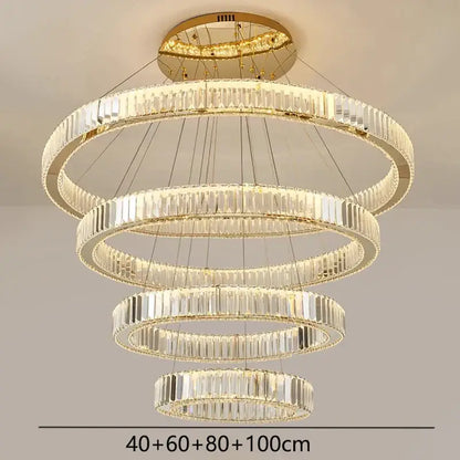 Modern gold crystal chandelier dining room pendant light
