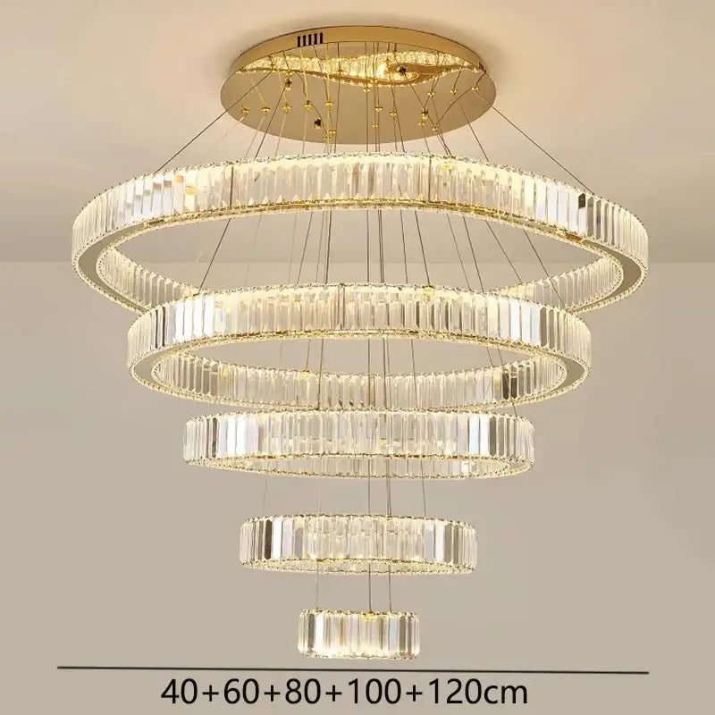 Modern gold crystal chandelier dining room pendant light