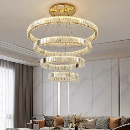 Modern gold crystal chandelier dining room pendant light