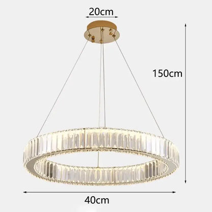 Modern gold crystal chandelier dining room pendant light