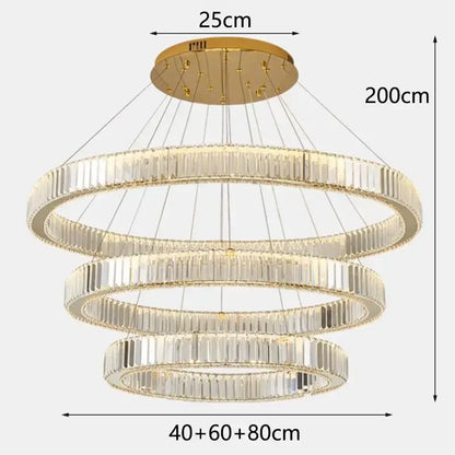 Modern gold crystal chandelier dining room pendant light