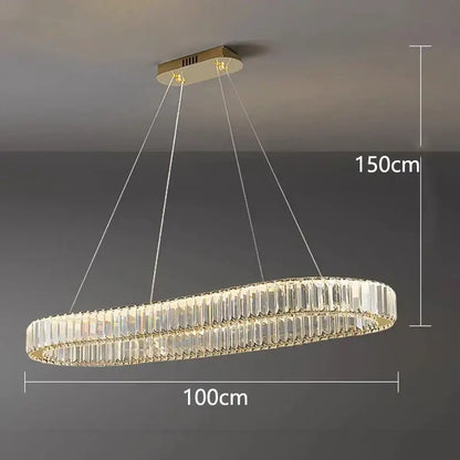 Modern gold crystal chandelier dining room pendant light