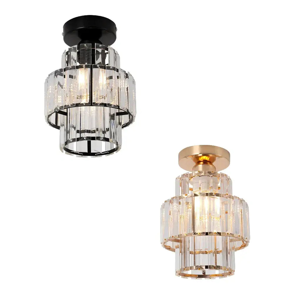 Modern gold crystal chandelier living room pendant light