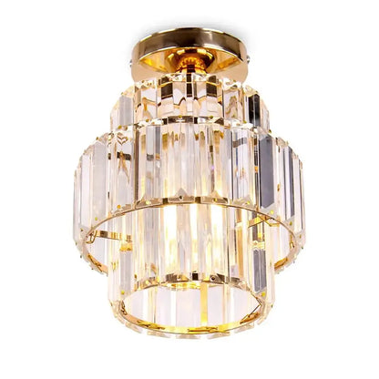 Modern gold crystal chandelier living room pendant light