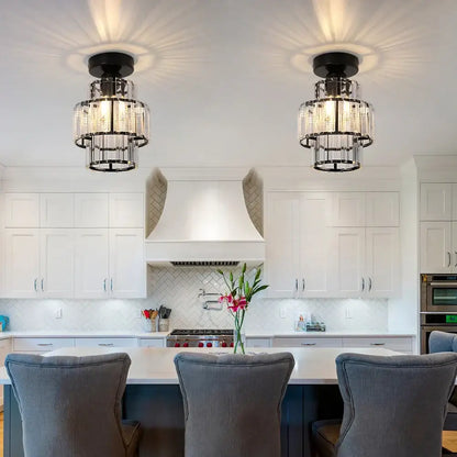 Modern gold crystal chandelier living room pendant light