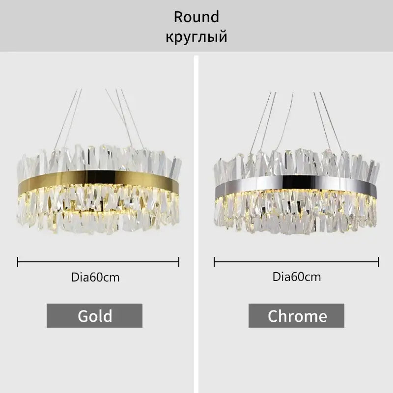 Modern gold crystal chandelier for living room