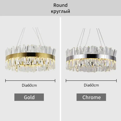 Modern gold crystal chandelier for living room