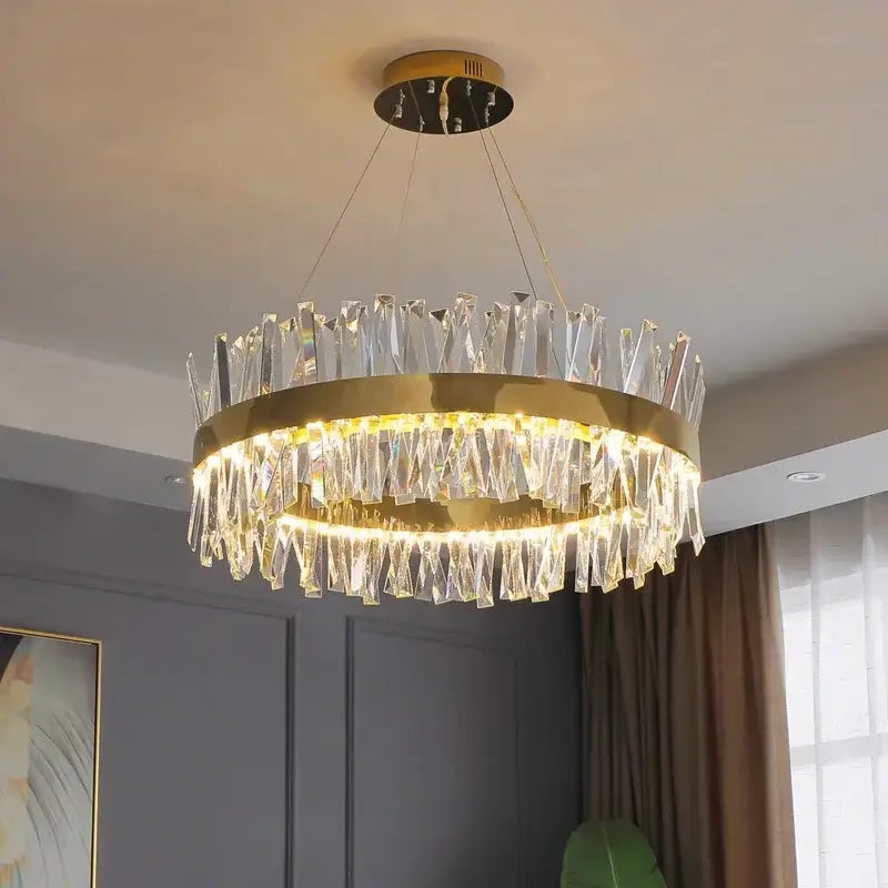 Modern gold crystal chandelier for living room