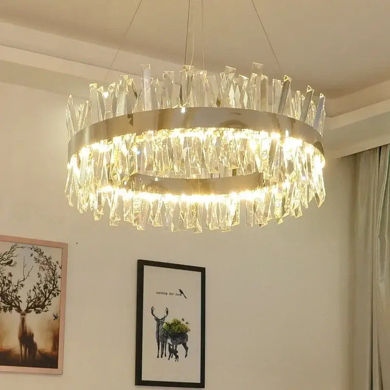 Modern gold crystal chandelier for living room