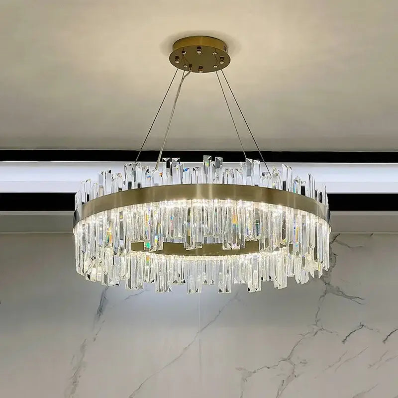 Modern gold crystal chandelier for living room