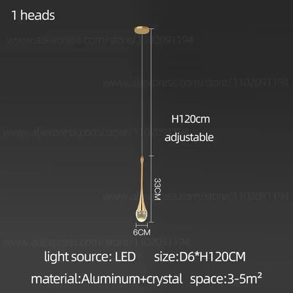 Modern gold crystal chandelier for living room staircase