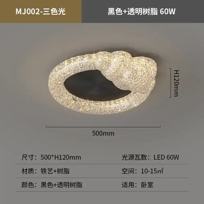 Modern gold textured crystal chandelier living room led ceiling light