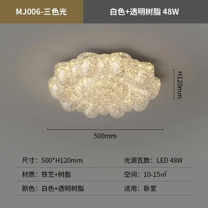Modern gold textured crystal chandelier living room led ceiling light