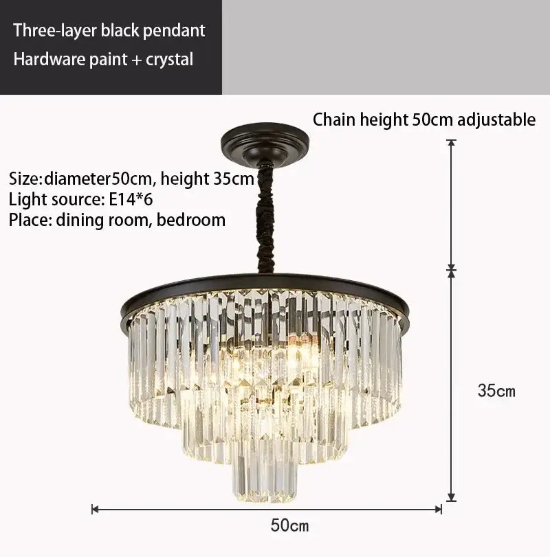 Modern gold crystal chandelier for dining room