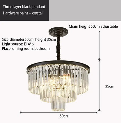 Modern gold crystal chandelier for dining room