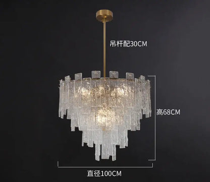 Modern textured glass decorbites crystal chandelier dining room light
