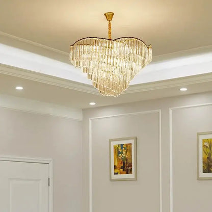 Modern gold crystal chandelier living room led pendant light