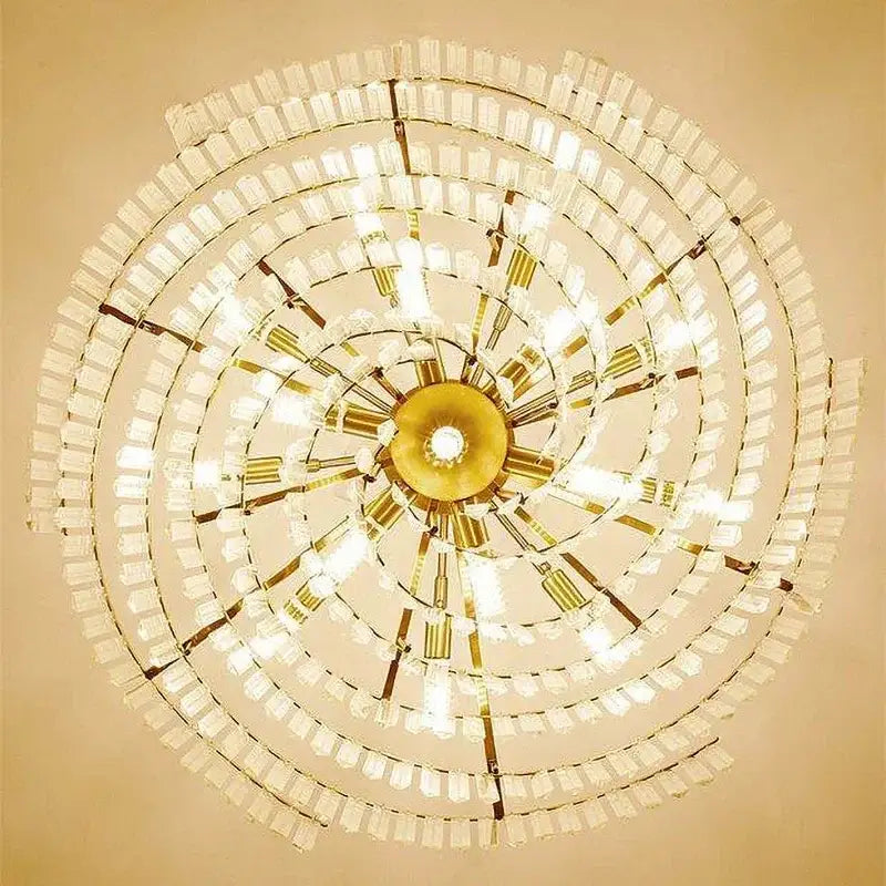 Modern gold crystal chandelier living room led pendant light