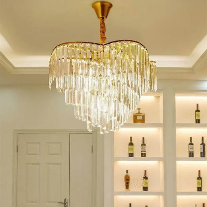 Modern gold crystal chandelier living room led pendant light