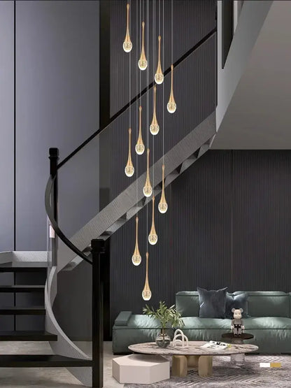Modern teardrop glass crystal chandelier living room light