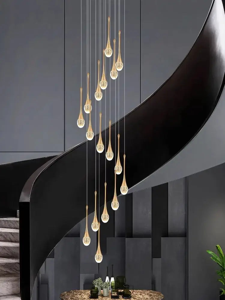 Modern teardrop glass crystal chandelier living room light
