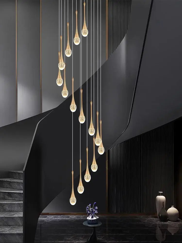 Modern teardrop glass crystal chandelier living room light