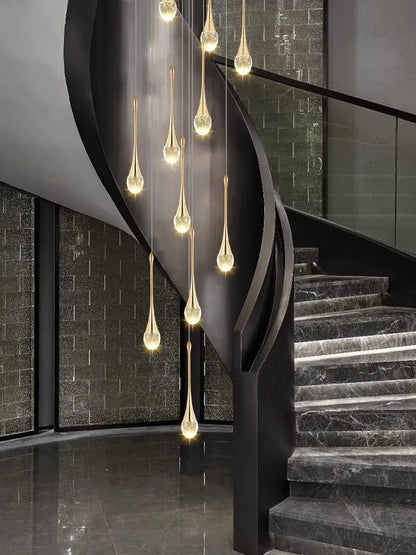 Modern teardrop glass crystal chandelier living room light