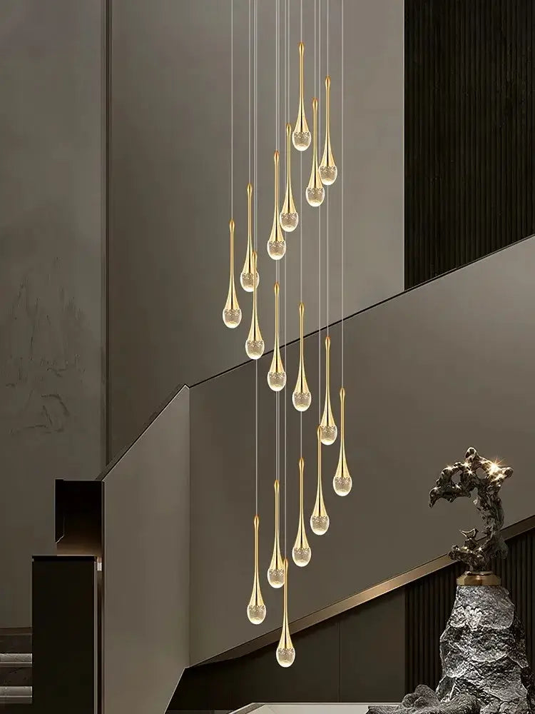 Modern teardrop glass crystal chandelier living room light