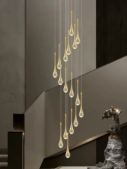 Modern teardrop glass crystal chandelier living room light