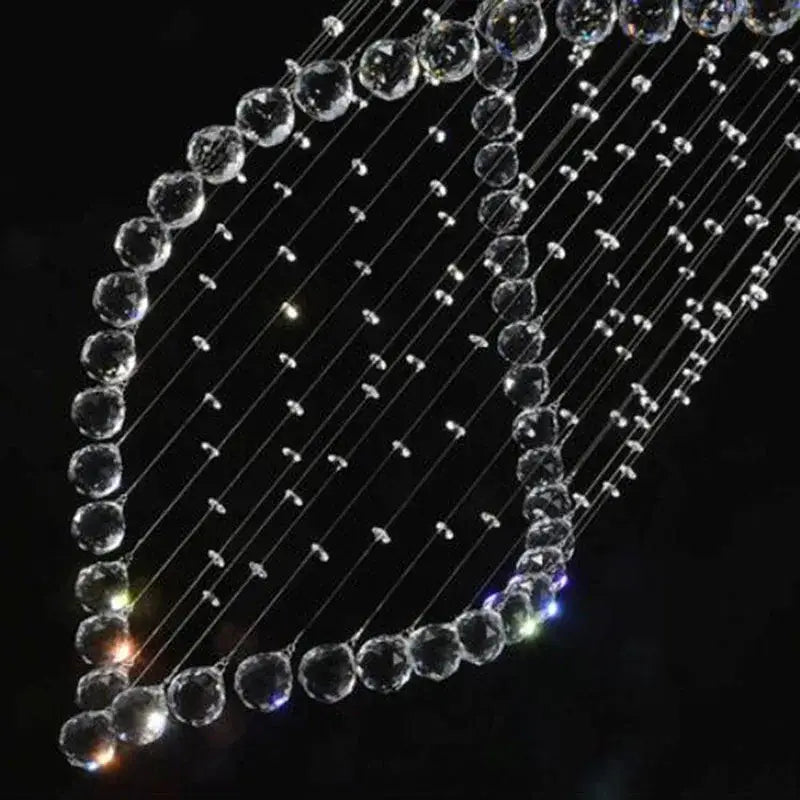 Modern cascading crystal chandelier for villa hallway