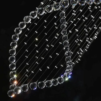Modern cascading crystal chandelier for villa hallway