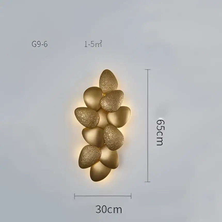 Modern gold crystal chandelier petal led living room pendant light