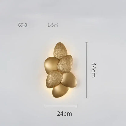 Modern gold crystal chandelier petal led living room pendant light