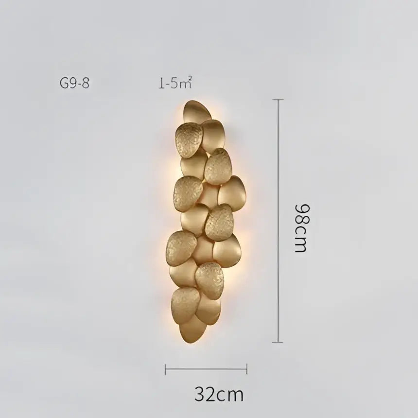 Modern gold crystal chandelier petal led living room pendant light
