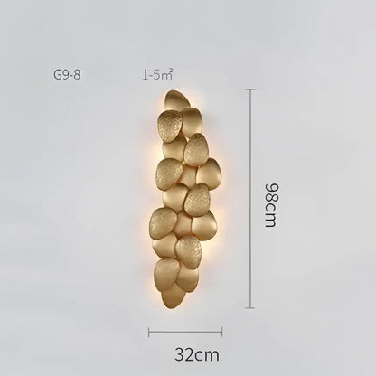 Modern gold crystal chandelier petal led living room pendant light
