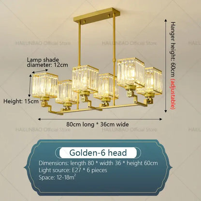 Modern gold crystal chandelier for living room